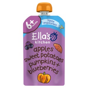 Ella's Kitchen Organic Sweet Potatoes, Pumpkin, Apples & Blueberries Baby Food Pouch 4+ Months 120g