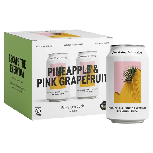 Something & Nothing Pineapple & Pink Grapefruit Premium Soda Something & Nothing Pineapple & Pink Grapefruit Premium Soda