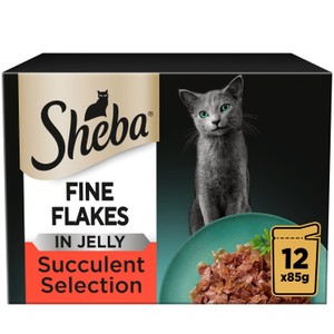 Fine Flakes Adult Wet Cat Food Poultry Selection in Jelly 12 x 85g Pouch