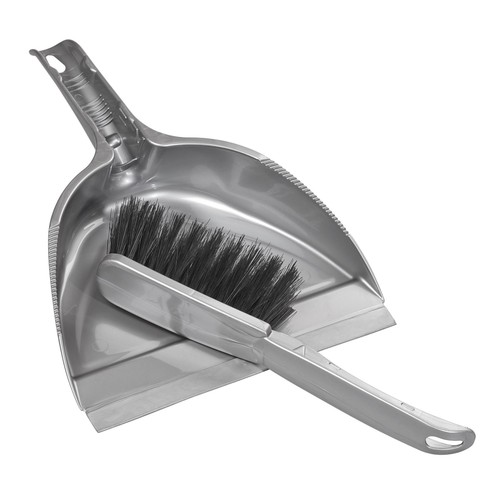 Elliott Dustpan & Brush Set Silver Soft