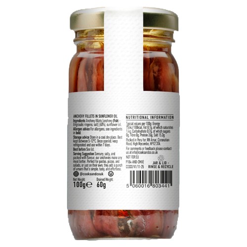Cooks&Co Anchovy Fillets in Sunflower Oil