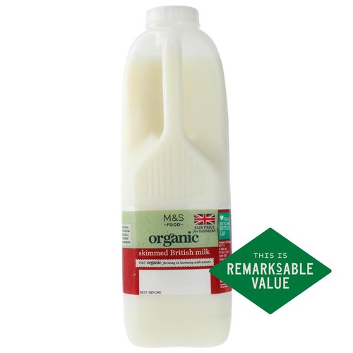 M&S Organic Skimmed Milk 2 Pints