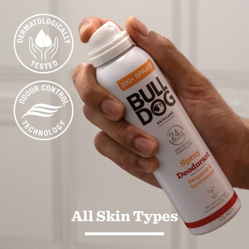 Bulldog Bergamot & Sandalwood Naturally Propelled Spray Deodorant