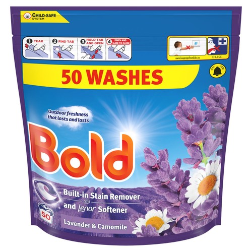 Bold All-In-1 Pods Washing Liquid Capsules Lavender & Camomile 100 Washes