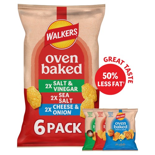 Walkers Baked Flavour Potato Snacks 6 x 22g