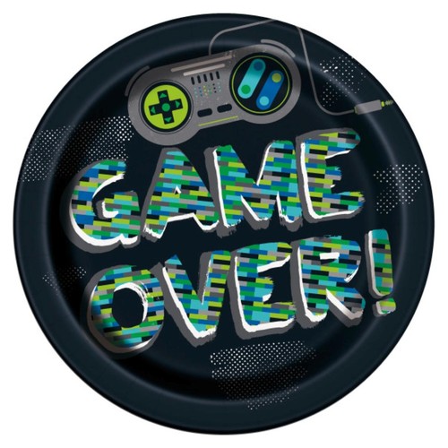 Gamer Birthday Round 9" Paper Party Plates