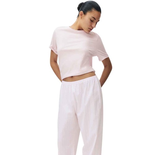 M&S Womens Pure Cotton Pyjama Set, L, Pink