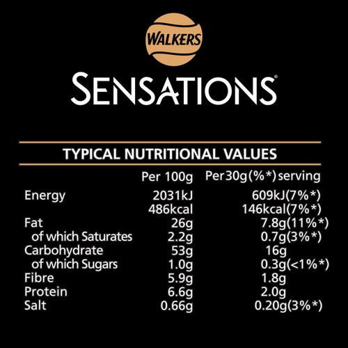 Walkers Sensations Salted & Black Peppercorn Sharing Crisps 150g