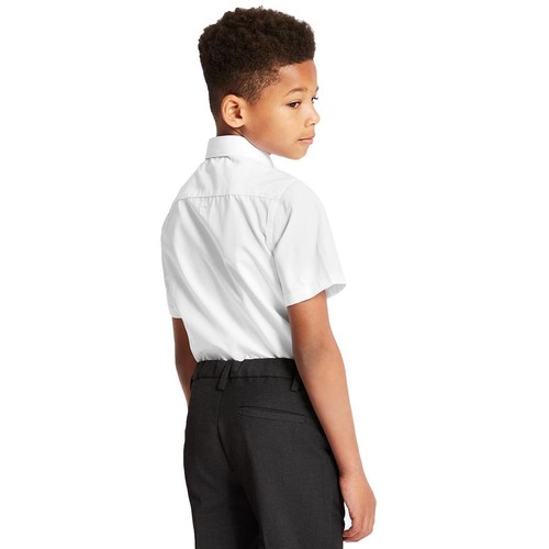 Chemise D'écolier M&S Blanche - Taille 8-9 Ans - Mélange De Coton Et Polyester - Longues Manches