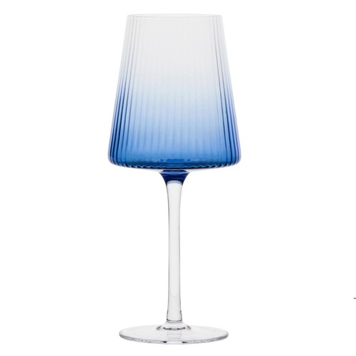 Anton Studio Designs Empire Blue Wine Glasses