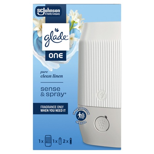 Glade ONE Sense & Spray Holder & Refill Clean Linen Air Freshener