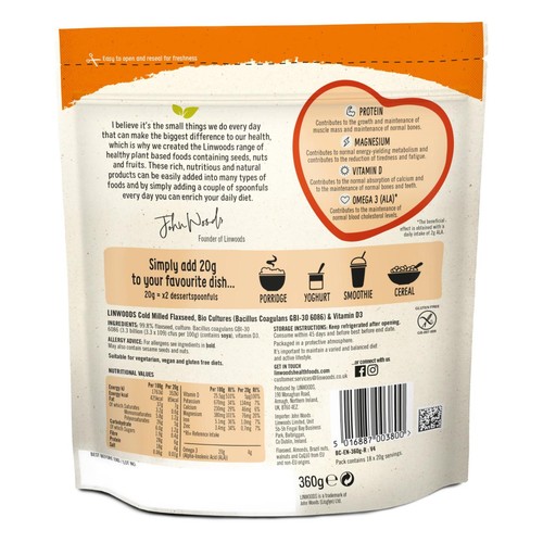 Linwoods Milled Flaxseed, Bio Cultures & Vitamin D