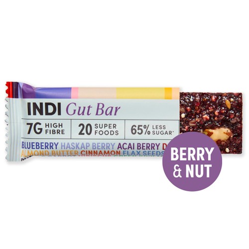 INDI Gut Bar Berry and Nut High Fibre Snack