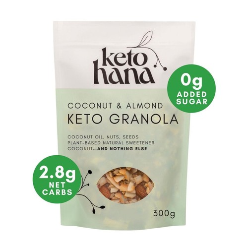 Keto Hana Coconut & Almond (plant based) Low Sugar Granola