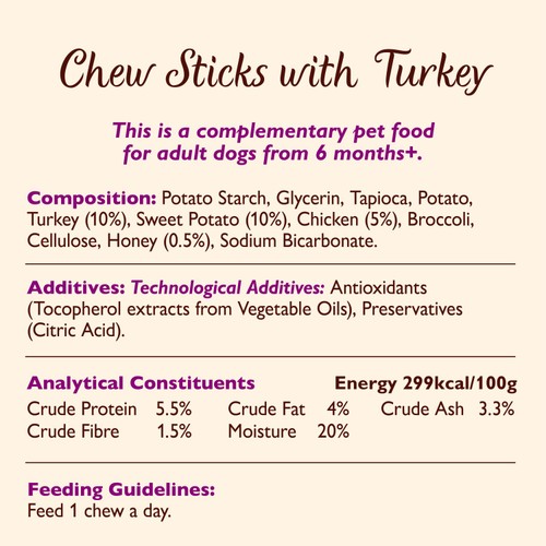 Lily's Kitchen Chew Sticks with Turkey for Dogs