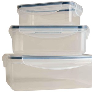 Set of 3 Food Storage Containers, Black