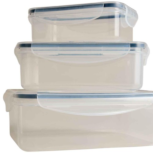 M&S Set of 3 Food Storage Containers, Black