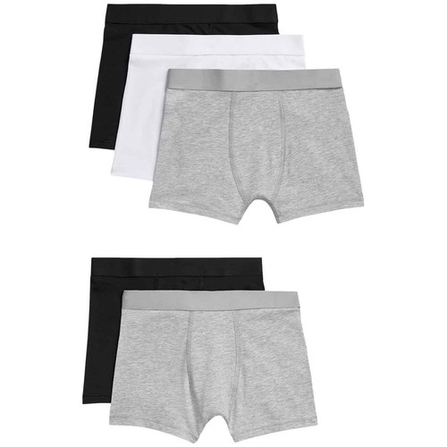 M&S Boys Grey Cotton Plain Trunks 6-7 Years, 5 Pack