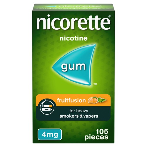 Nicorette Fruit Fusion Chewing Gum, 4 mg, 105 count (Stop Smoking Aid)