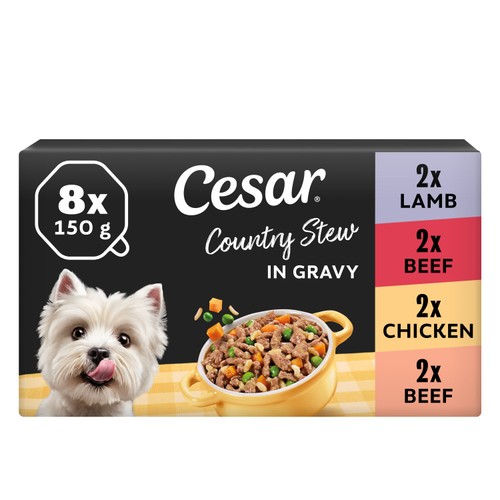 Cesar Country Stew Adult Wet Dog Food Trays in Gravy