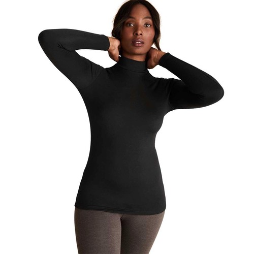 M&S Womens Lightweight Heatgen Thermal Long Sleeve Tops, Size 16, Black