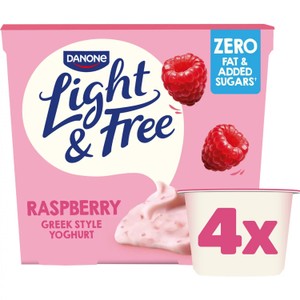 Light & Free Raspberry Greek Style Fat Free Yoghurt Multipack