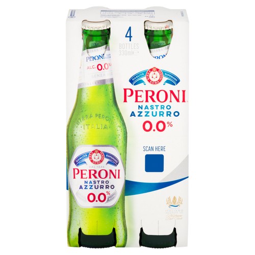 Peroni Nastro Azzurro 0% Alcohol-Free Beer Lager Bottles