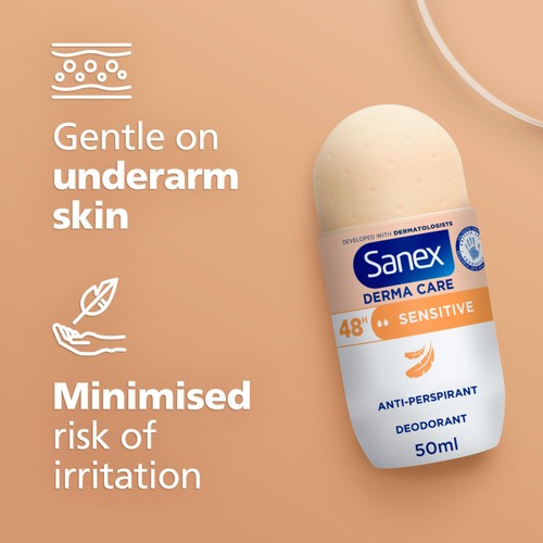 Sanex Derma Care Sensitive 48-Hour Antiperspirant Roll-On Deodorant