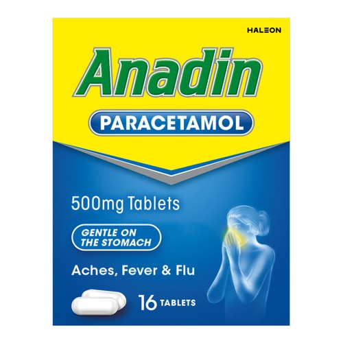Anadin Paracetamol Pain Relief Tablets 16s.