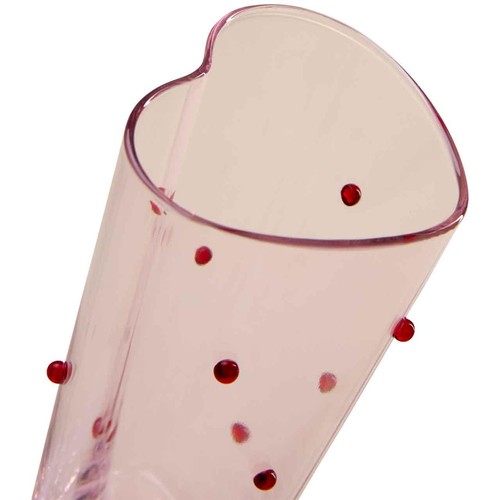 M&S Set of 2 Heart Shaped Champagne Flutes, Pink