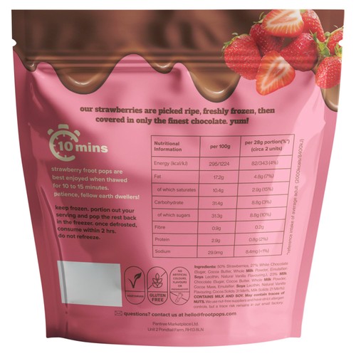 Froot Pops Freshly Frozen Strawberries Coated in White & Milk Chocolate