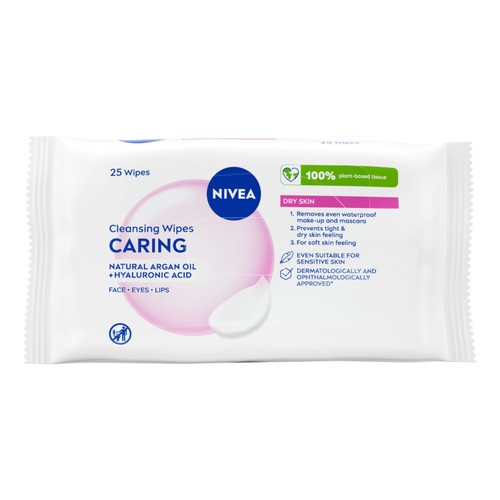 NIVEA Biodegradable Cleansing Face Wipes for Dry Skin 