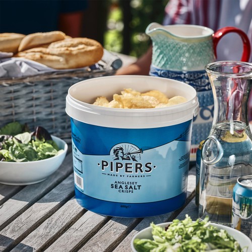 Pipers Anglesey Sea Salt Crisps Sharing Tub