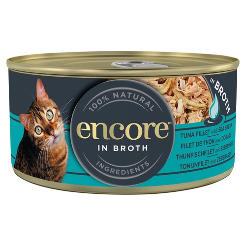 Encore Natural Wet Cat Food Tin Tuna Fillet with Seabream in Broth