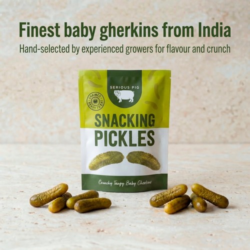 Serious Pig Snacking Pickles Crunchy Tangy Mini Gherkins