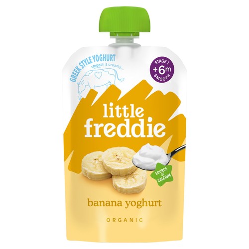 Little Freddie Organic Banana Greek Style Yoghurt Baby Food Pouch 6+ M