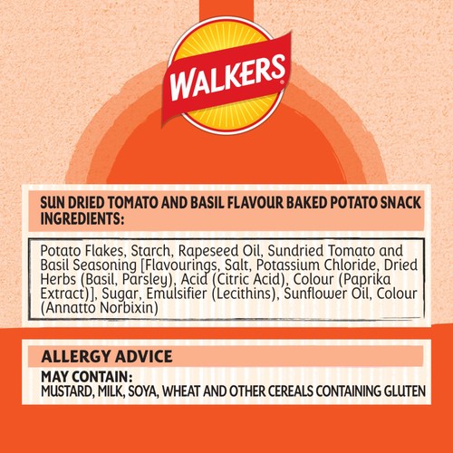 Walkers Oven Baked Sun Dried Tomato & Basil