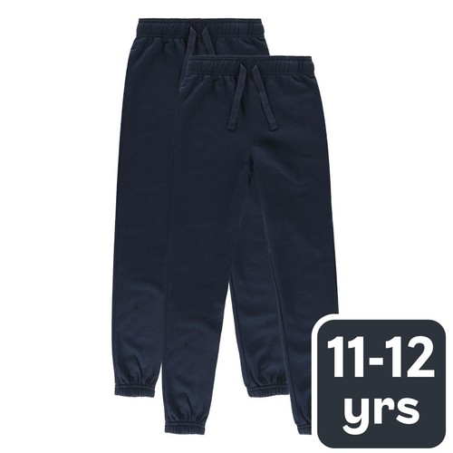 M&S Kids Cotton-Rich Joggers, 11-12 Years, Navy