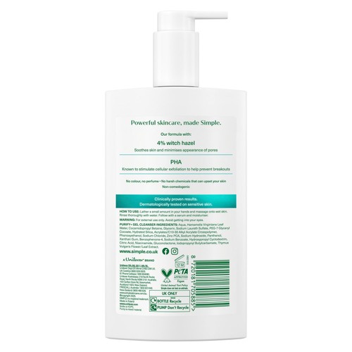 Simple Purify+ Gel Cleanser