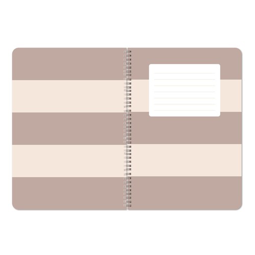 NU Stripes Wiro A5 Notebook  Chino