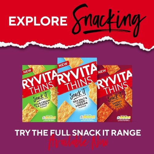 Ryvita Thins Cheddar & Black Pepper Flatbread Crackers
