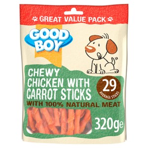 Good Boy Pawsley & Co. Chewy Chicken with Carrot Sticks Dog Treats 320g