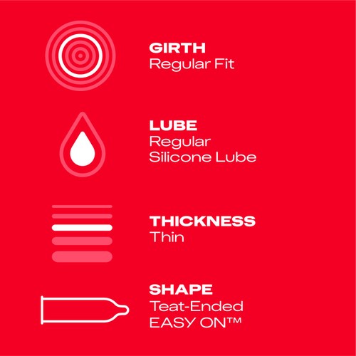Durex Thin Feel Condoms Enhanced Sensitivity Regular Fit