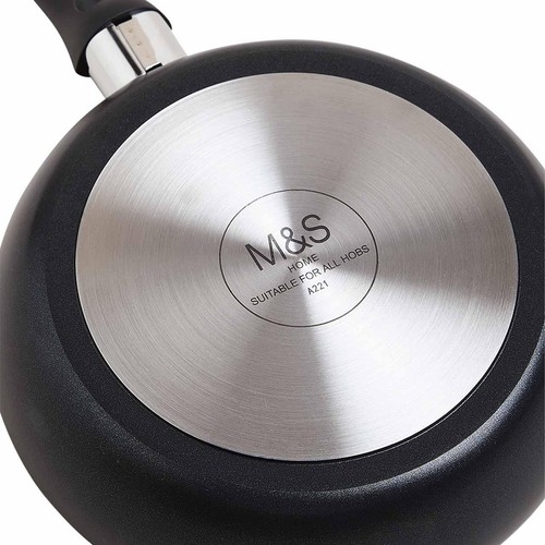 M&S Black Aluminium Non Stick Pan Set, Black
