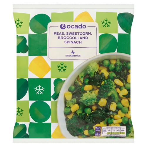 Ocado Frozen 4 Steam Bags Mixed Greens & Sweetcorn
