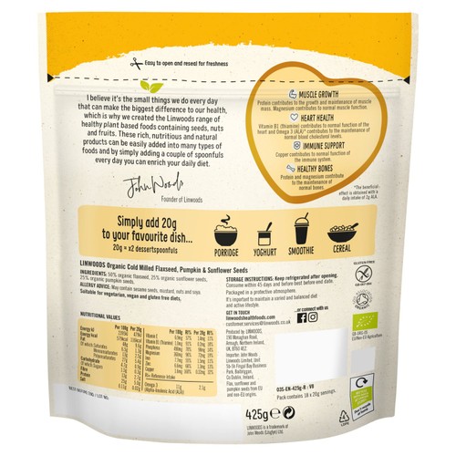 Linwoods Milled Organic Flaxseed, Sunflower & Pumpkin Seeds