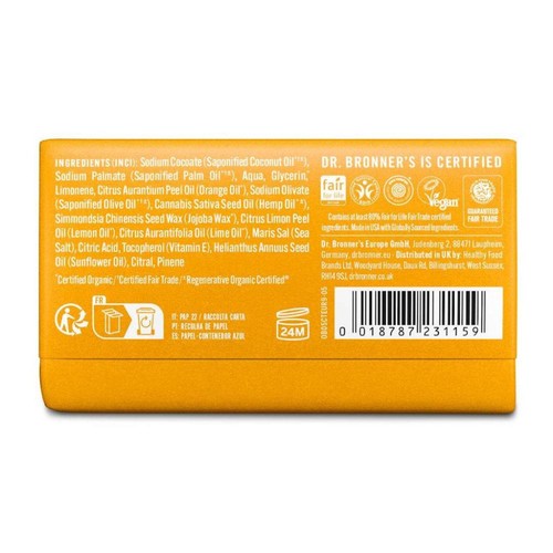 Dr. Bronner's Citrus Organic Multi-Purpose Soap Bar