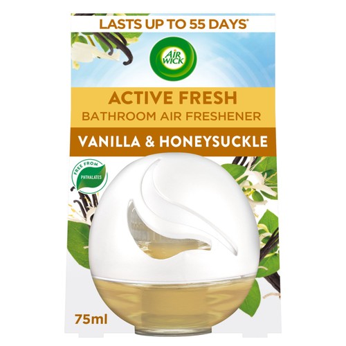 Air Wick Active Fresh Bathroom Gel Air Freshener Vanilla and Honeysuckle