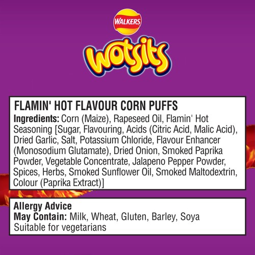 Wotsits Crunchy Extra Flamin' Hot Sharing Bag Crisps 130g