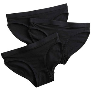 Girls Cotton Stretch Knickers, 13-14 Y, Black